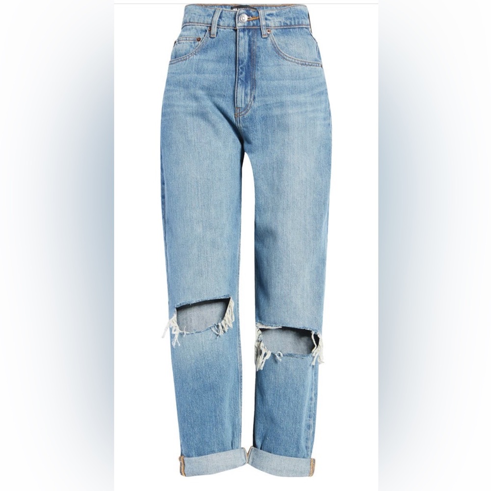 ASOS ripped high waist mom jeans